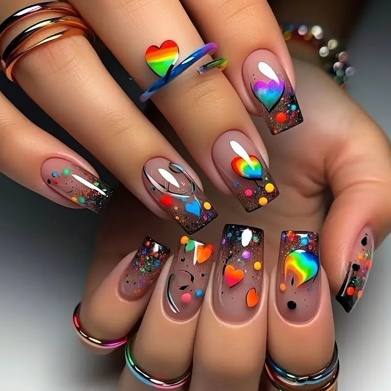 Nail Art Press On - 24 шт. накладных ногтей телесного цвета,