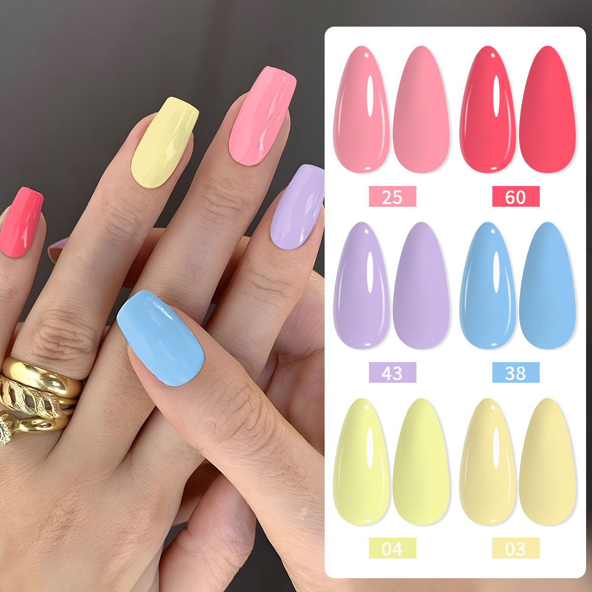 Nail Art Yellow - Набор из 6 лаков для ногтей,