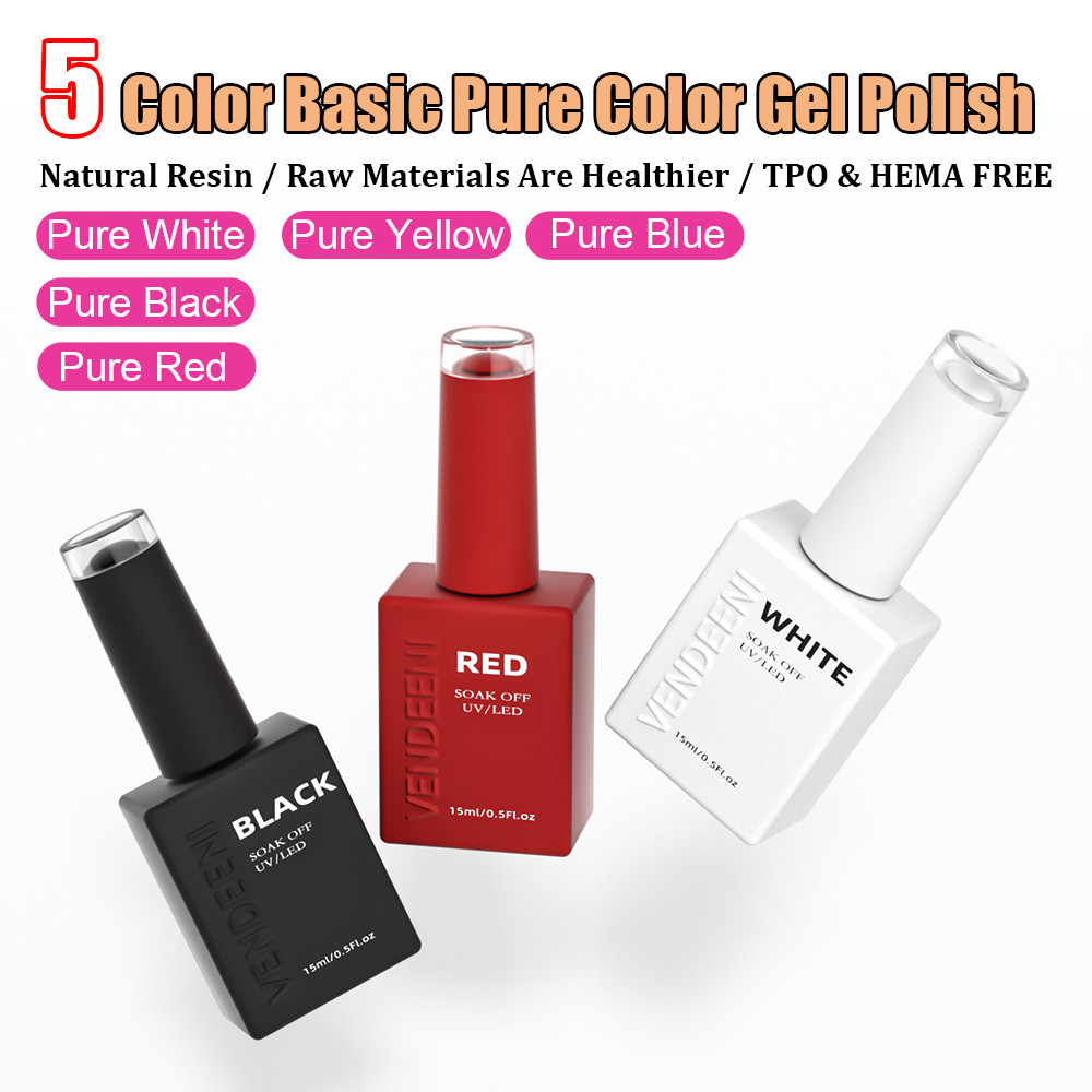 Nail Art Yellow - Гель-лак для ногтей Vendeeni, 5 цветов,
