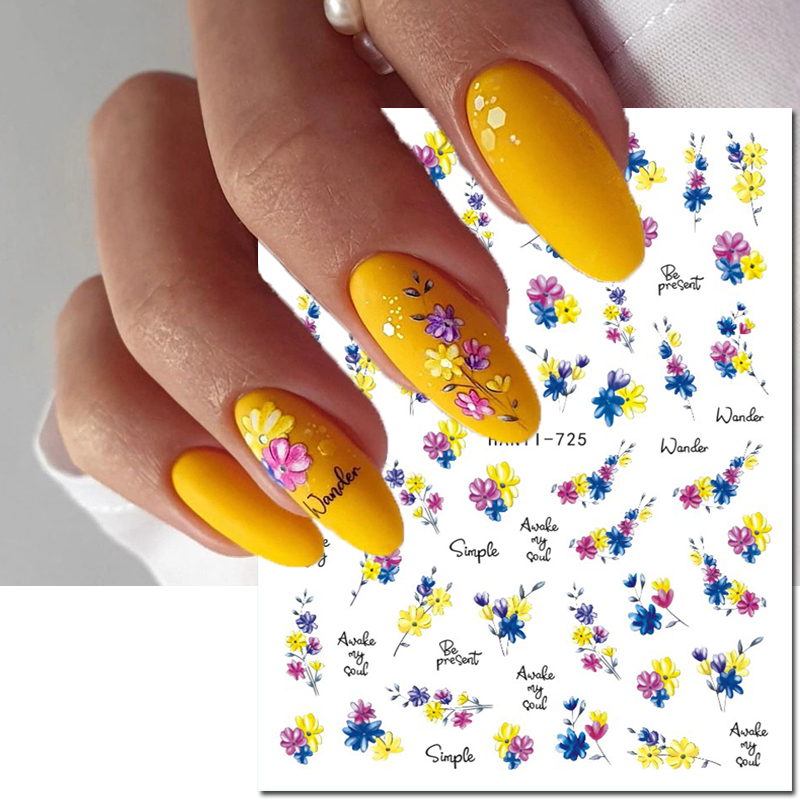 Nail Art Yellow - 3d наклейки для дизайна ногтей, летние