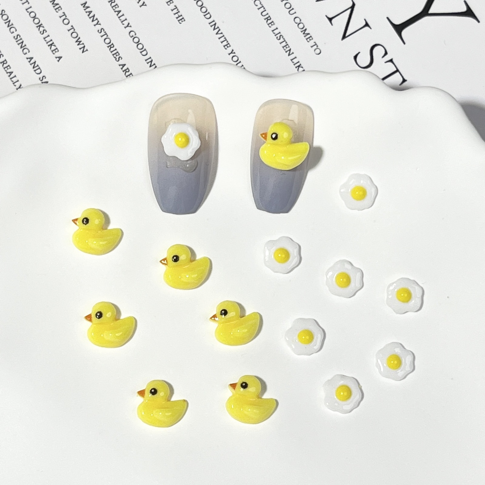 Nail Art Yellow - 20 шт. милых мультяшных желтых мини-утят