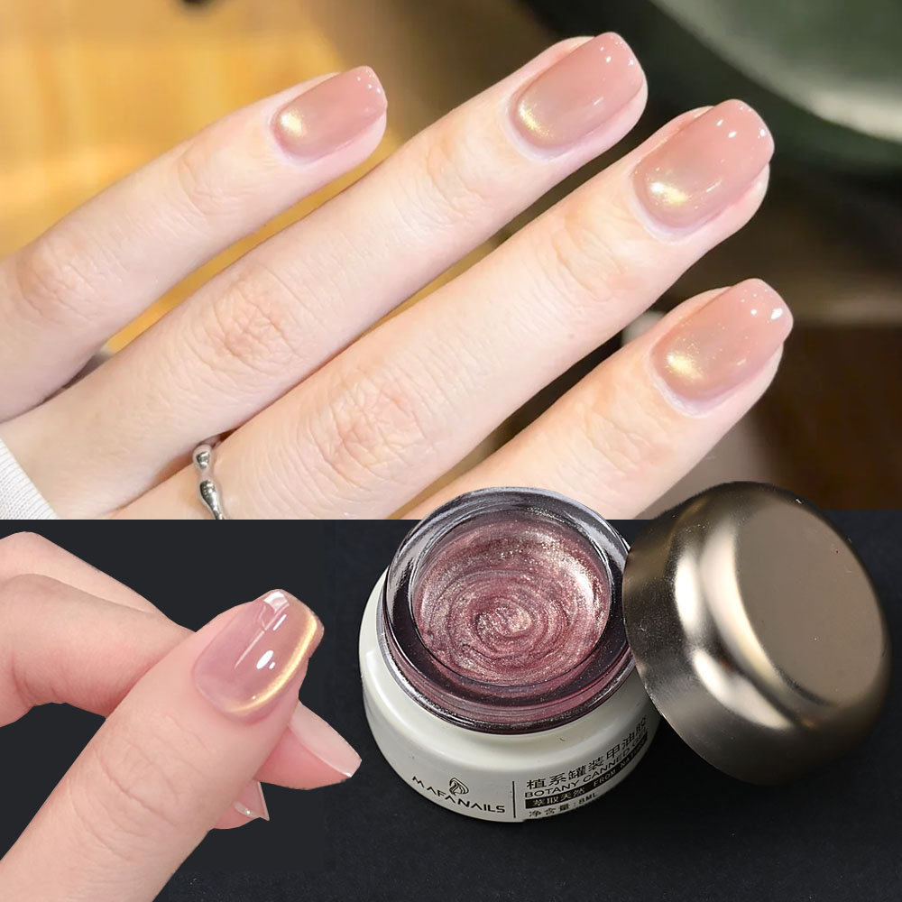 Nail Art Pink Cat Eye - 8 мл блестящий телесный розовый стеклянный
