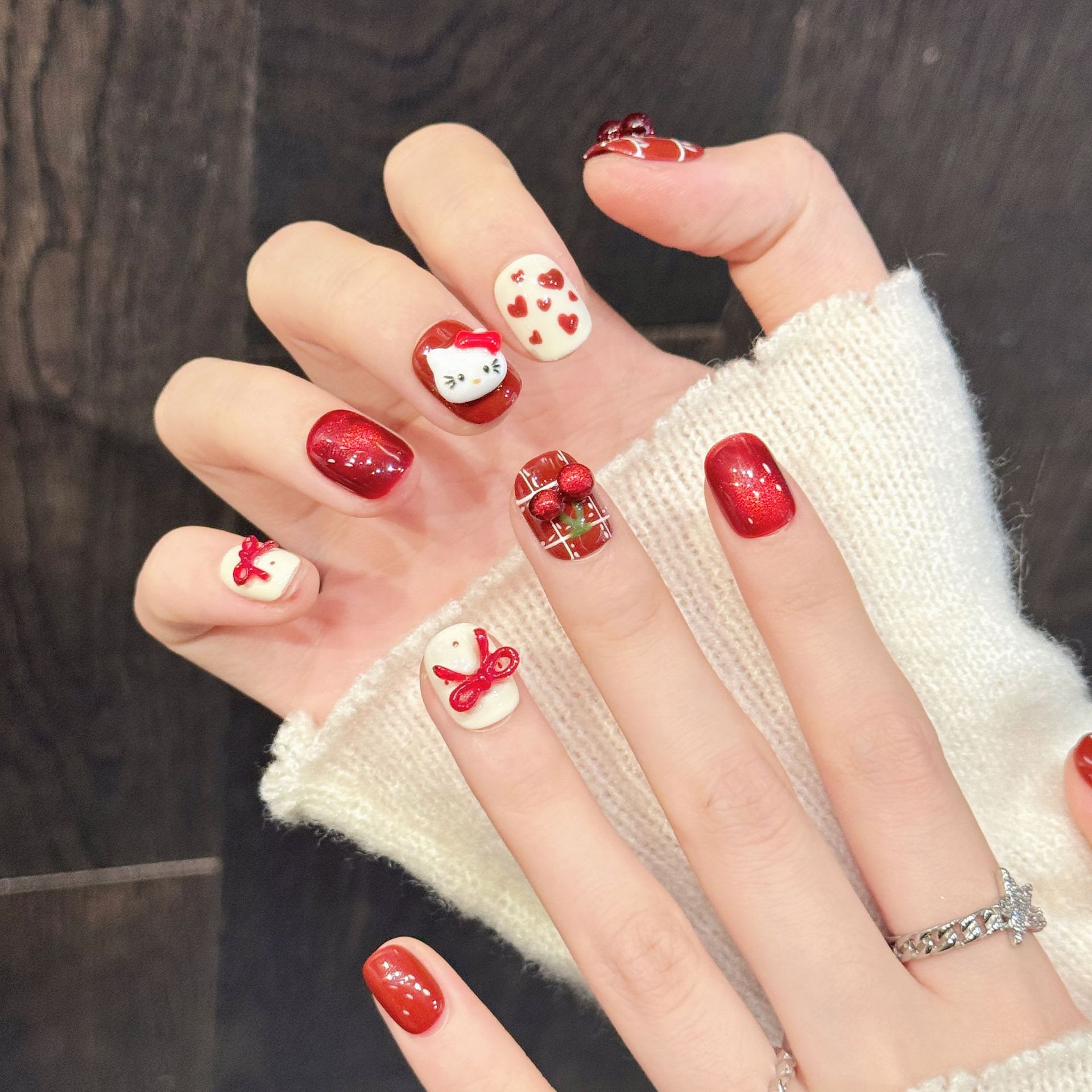 Nail Art Press On - 10 шт. Накладные ногти ручной работы