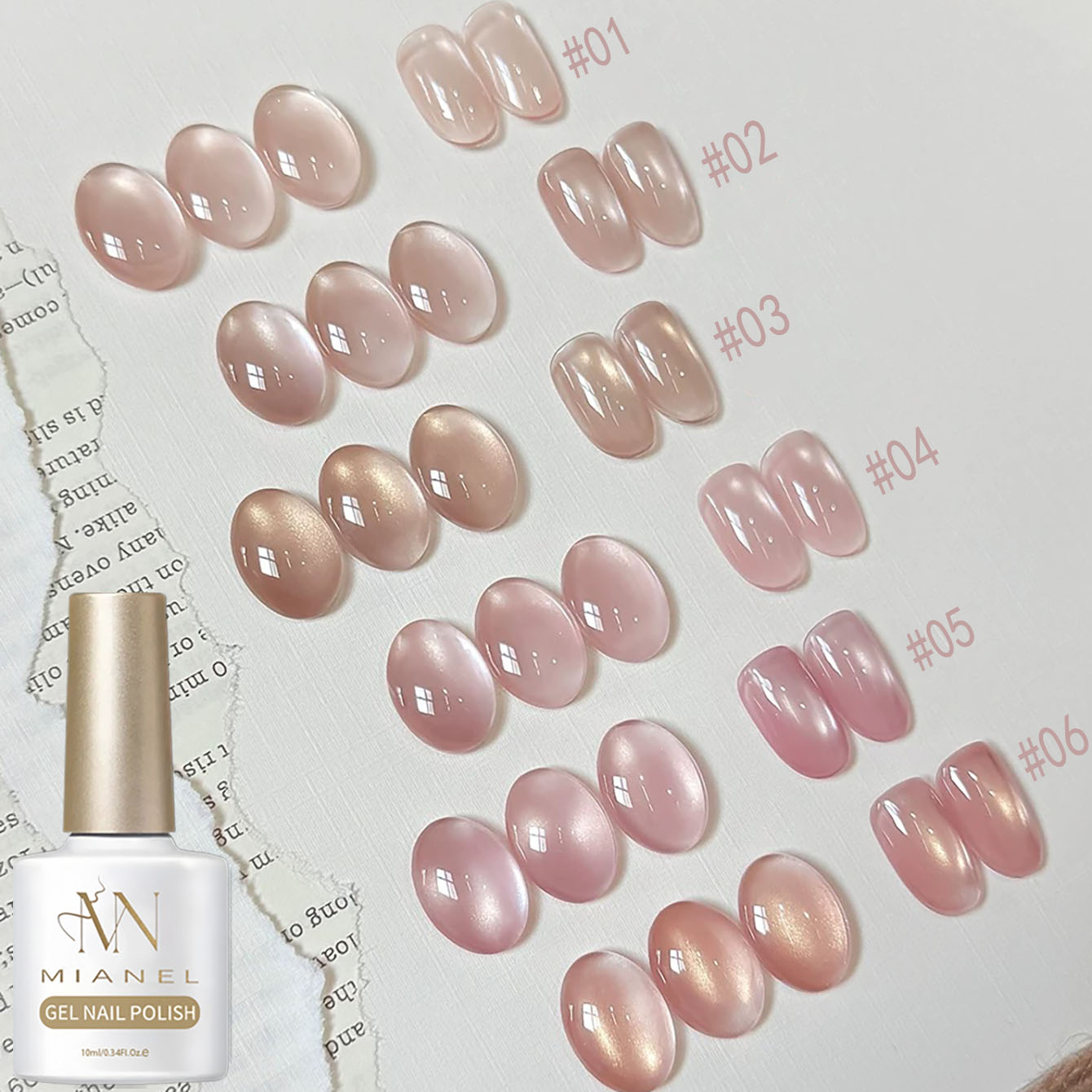Nail Art Pink Cat Eye - Гель-лак MIANEL 10 мл, серия Lover