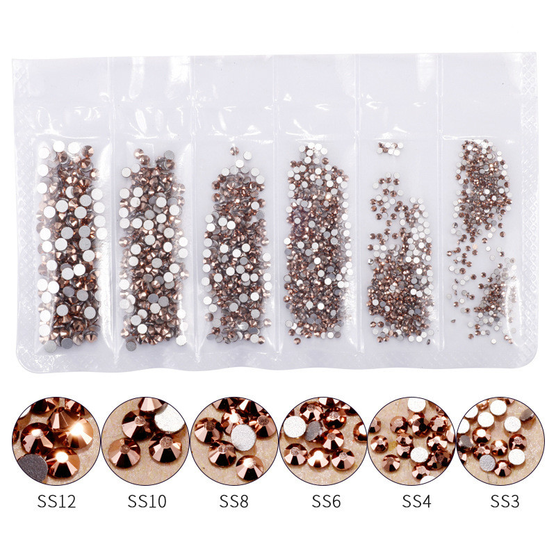 Nail Art Rose Gold - 1440 шт., блестящие стразы из розового