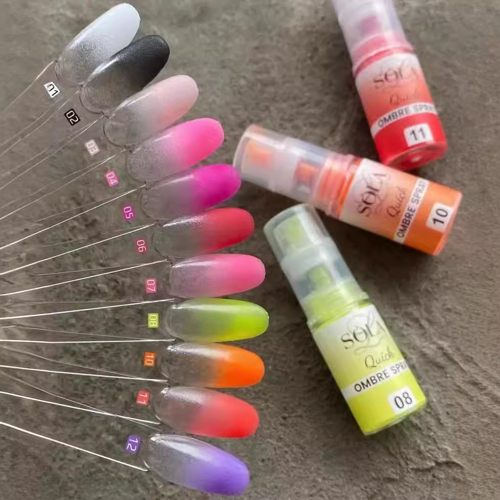 Nail Art Ombre Glitter - Pastel Неоновый градиентный порошок Искусство ногтей