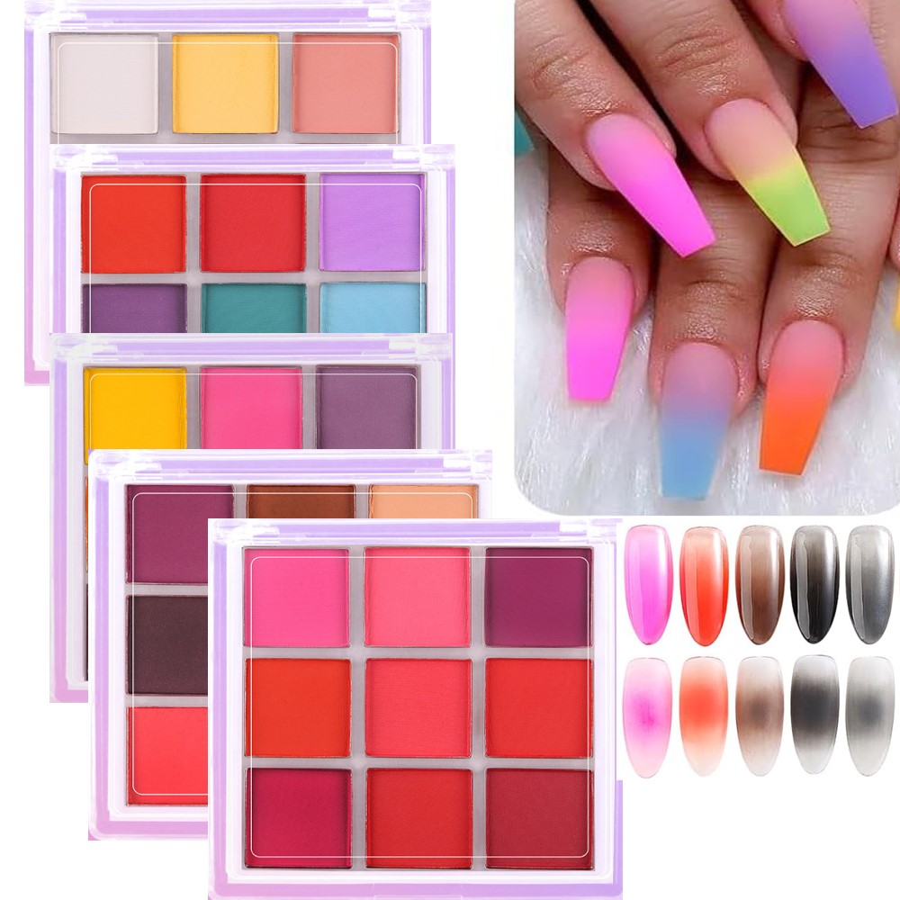 4/6/9 цветов, палитра пигменто – обзор и цена Nail Art Ombre Glitter