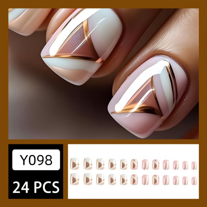 24 шт./набор, Короткие квадрат – обзор и цена Nail Art Press On