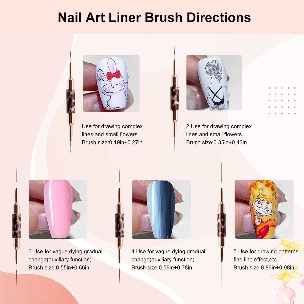 Кисть для подводки ногтей, 5 ш – обзор и цена Nail Art Sch