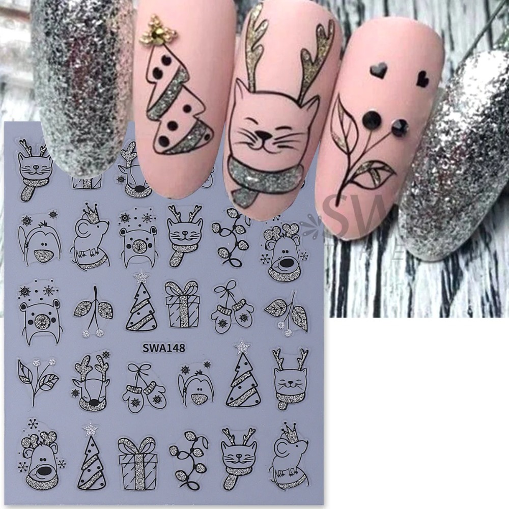 1 шт. Блестящие рождественские – обзор и цена Nail Art Xmas Simple