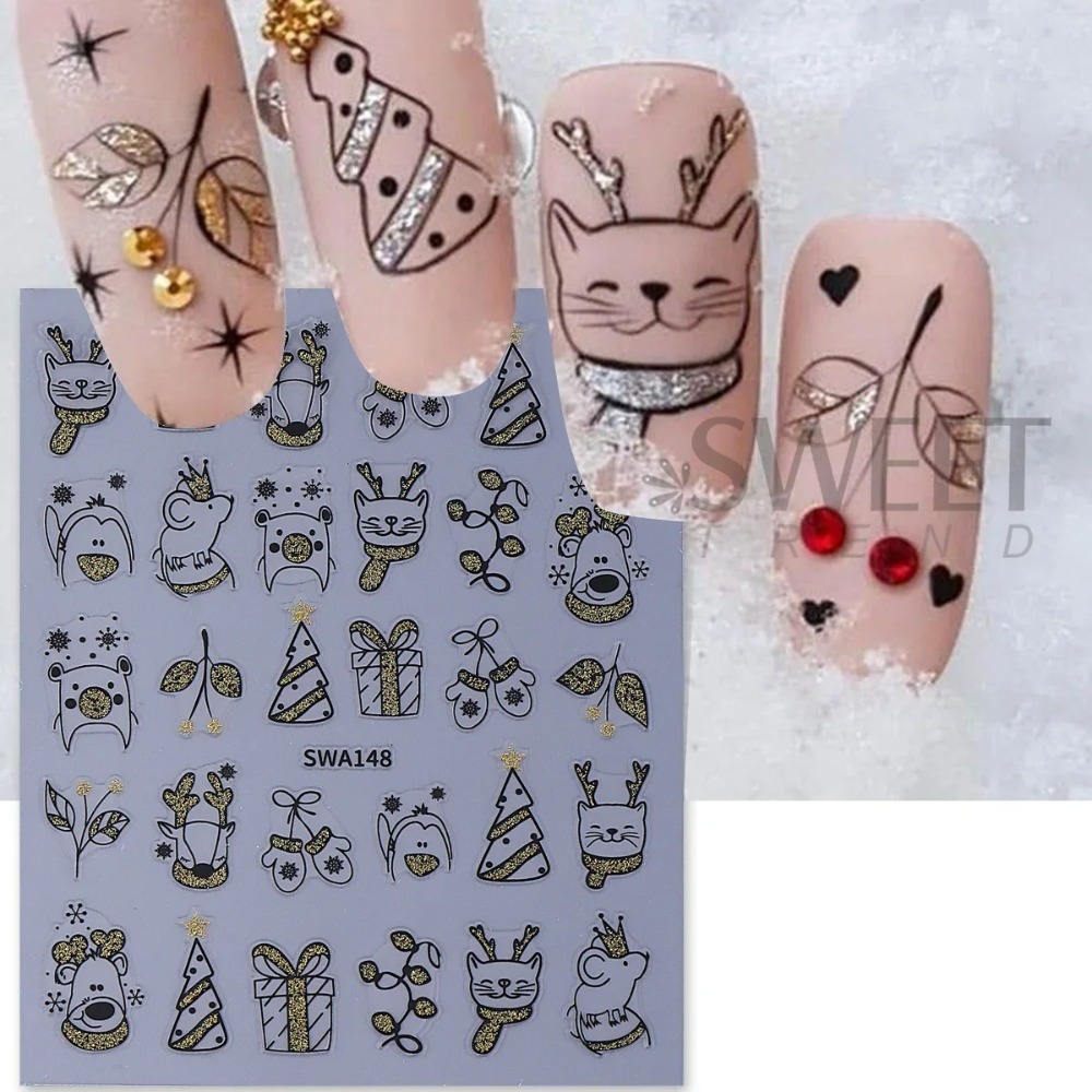 1 шт. Блестящие рождественские – обзор и цена Nail Art Xmas Simple