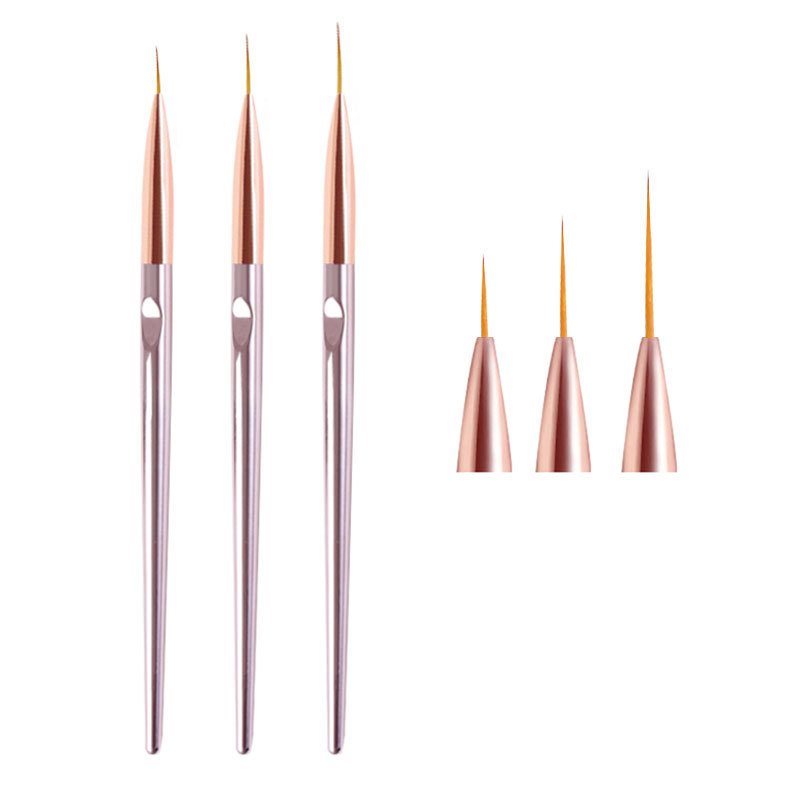10 наборов (по 3 штуки) кистей – обзор и цена Nail Art Rose Gold