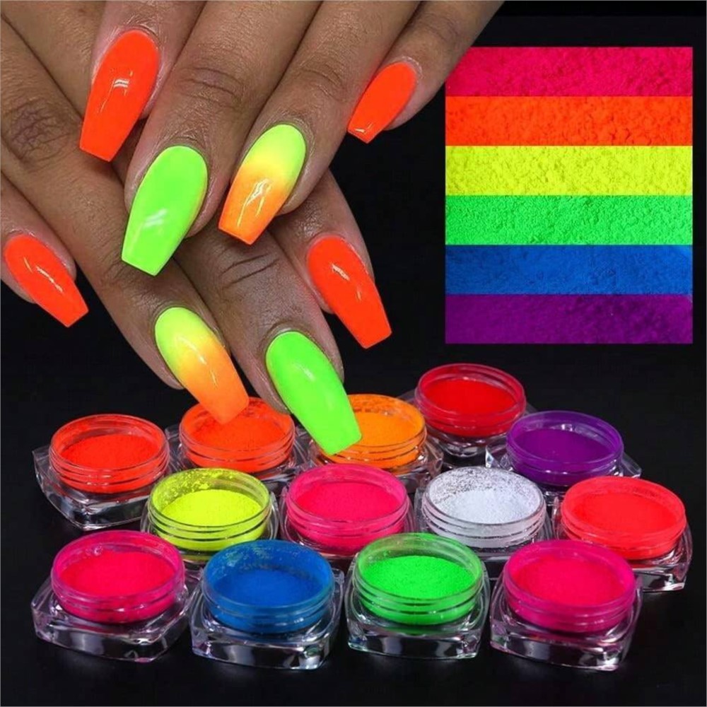 1 Набор Цветной Неон фосфор пи – обзор и цена Nail Art Ombre Glitter