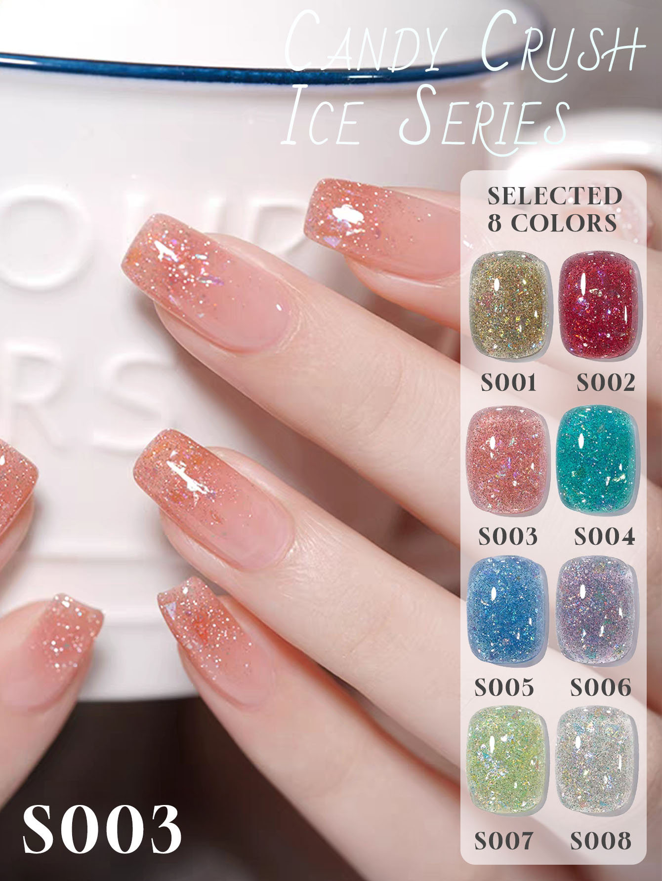 1-8 шт. 12 мл гель-лака Candy  – обзор и цена Nail Art Ombre Glitter