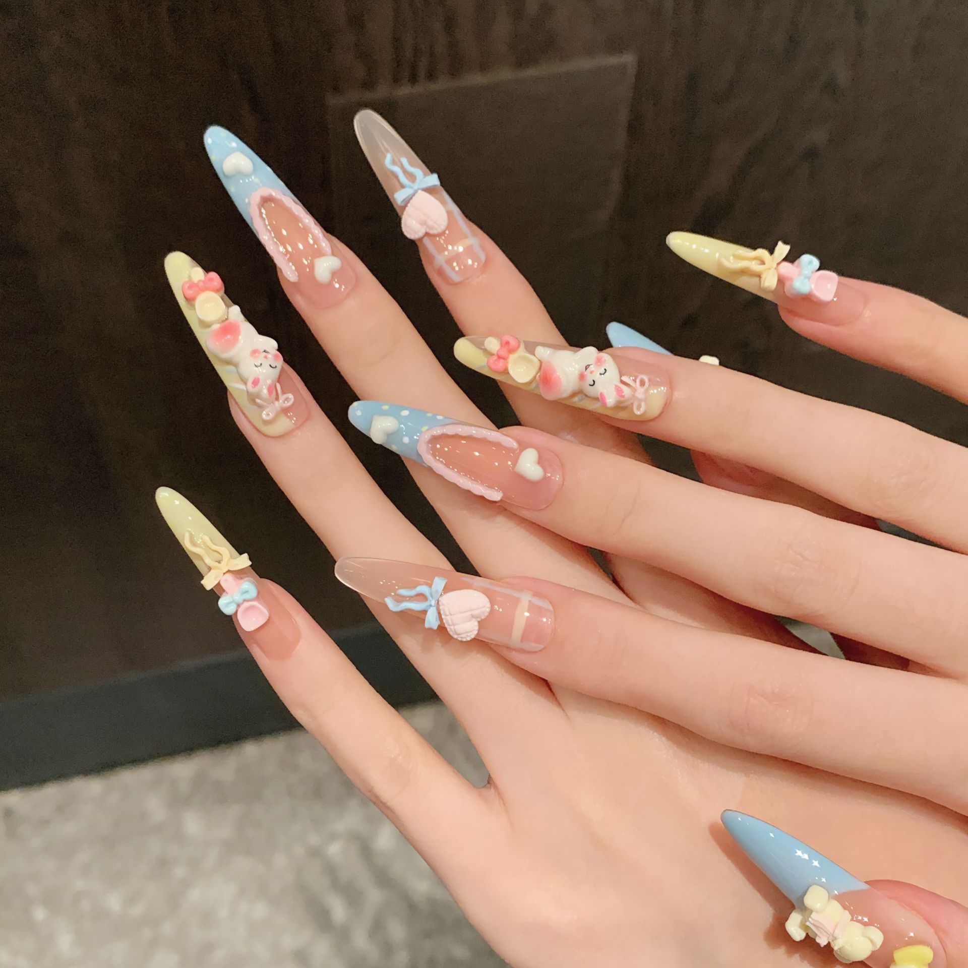 10 шт., милый медведь, кролик, – обзор и цена Nail Art Yellow
