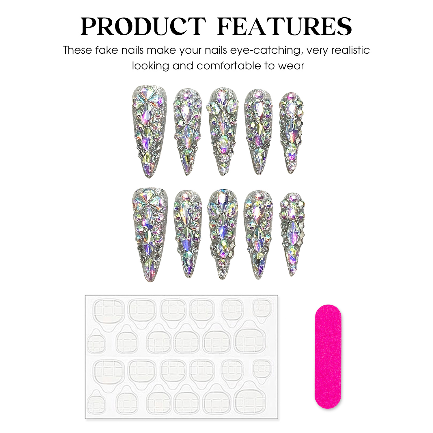 10 шт., длинные накладные ногт – обзор и цена Nail Art Press On