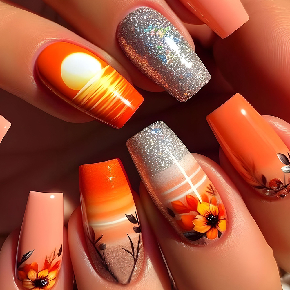 24 шт., синие накладные ногти  – обзор и цена Nail Art Press On