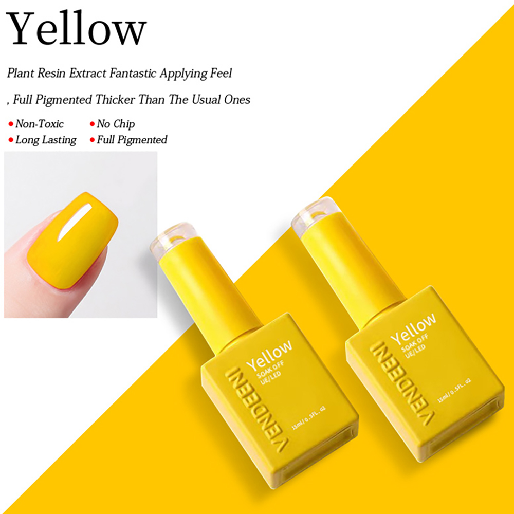 Гель-лак для ногтей Vendeeni 1 – обзор и цена Nail Art Yellow