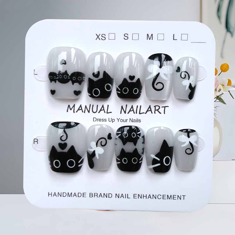 10 шт., милый мультяшный черны – обзор и цена Nail Art Pink Cat Eye